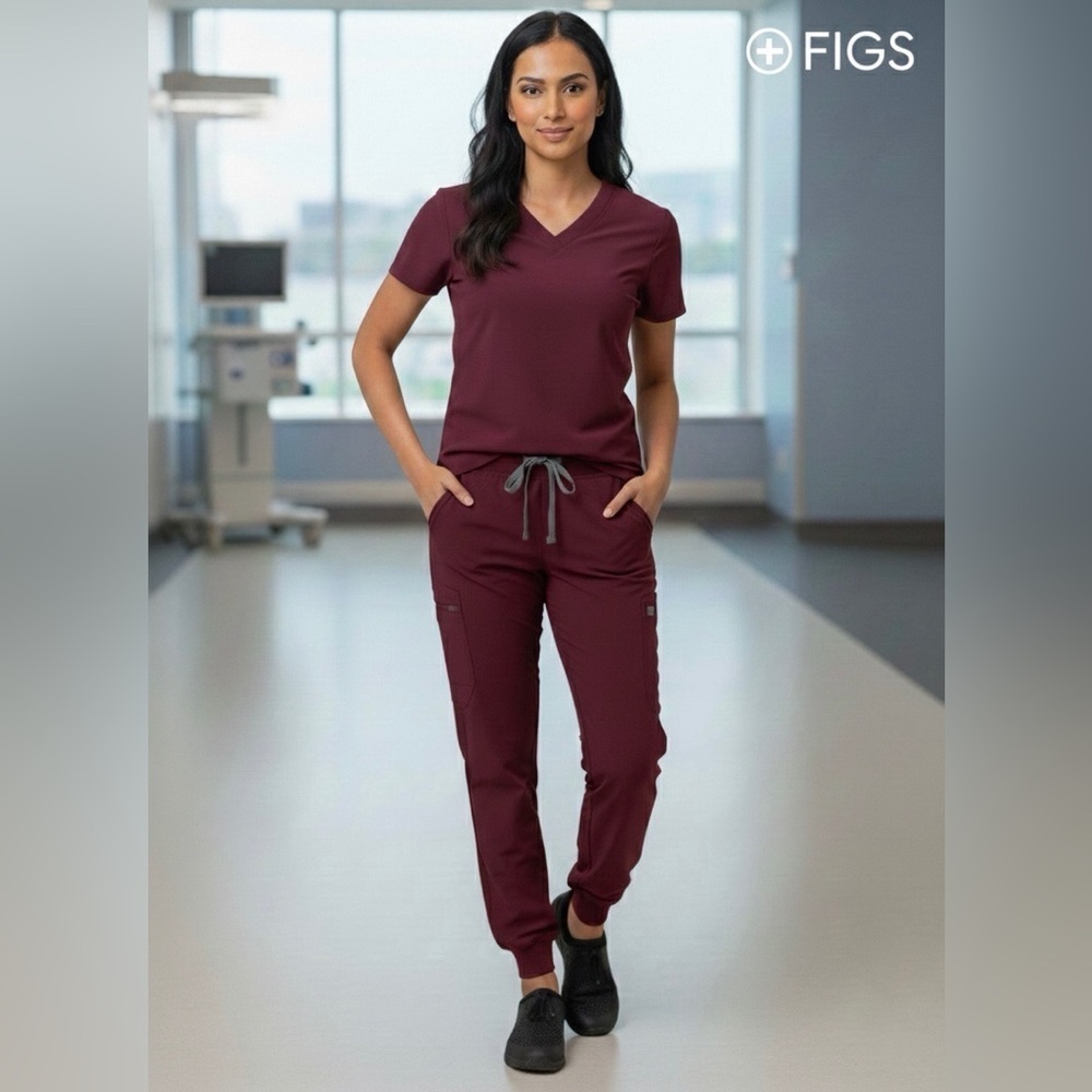FIGS Women's Burgundy Medical Scrub Jogger Pants size XS
